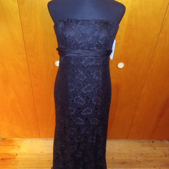 NWT Badgley Mishka Black Lace Evening Dress - Picture 2 of 9